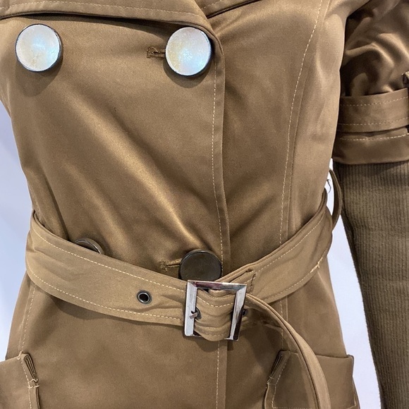 MAXMARA belted Trench coat knit sleeves Size M - Picture 4 of 12